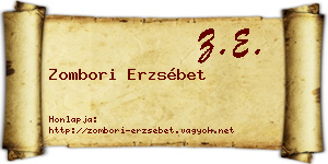 Zombori Erzsébet névjegykártya